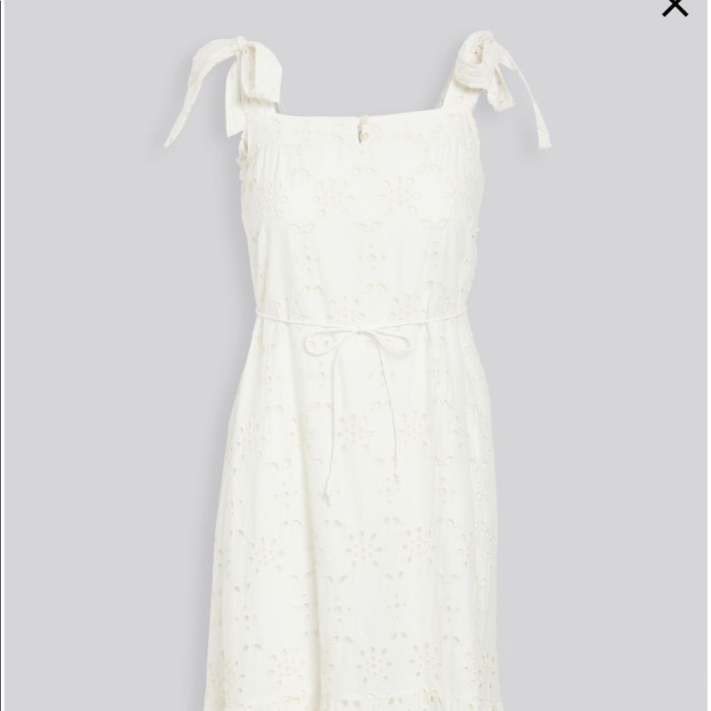 Cleobella White Eyelet Maxi Dress with Tie Straps